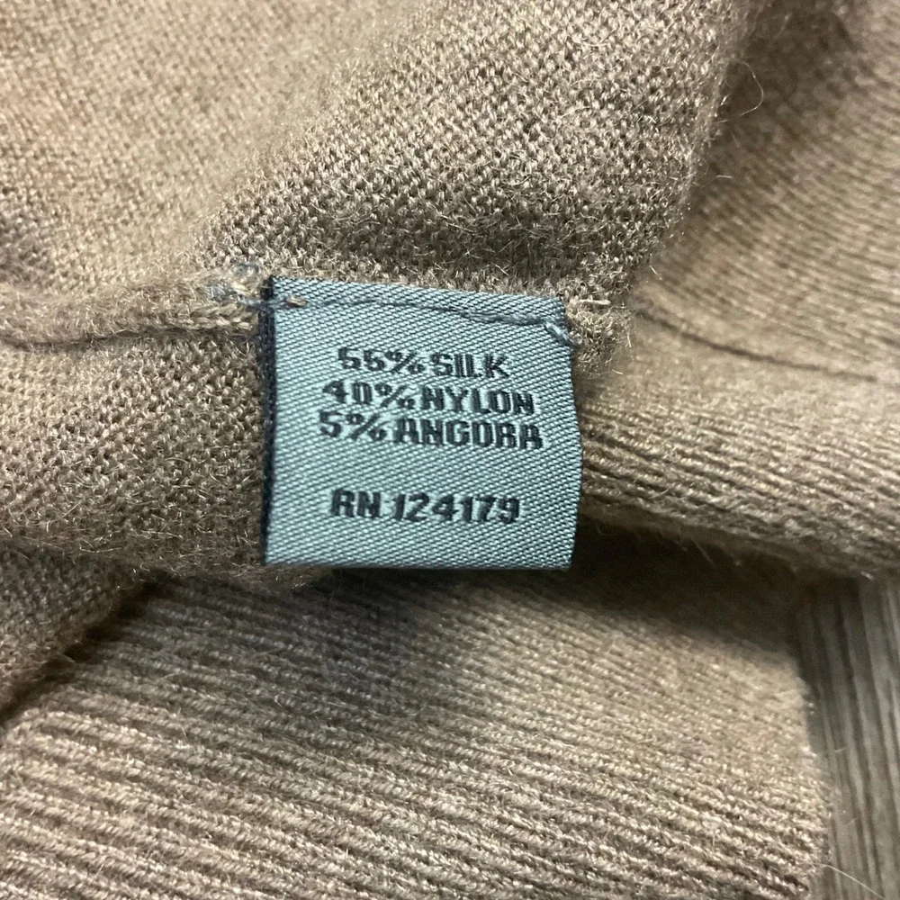 Vintage Johnston & Murphy Silk Angora Blend V-Neck Sweater‎ Mens XL Tan Classic